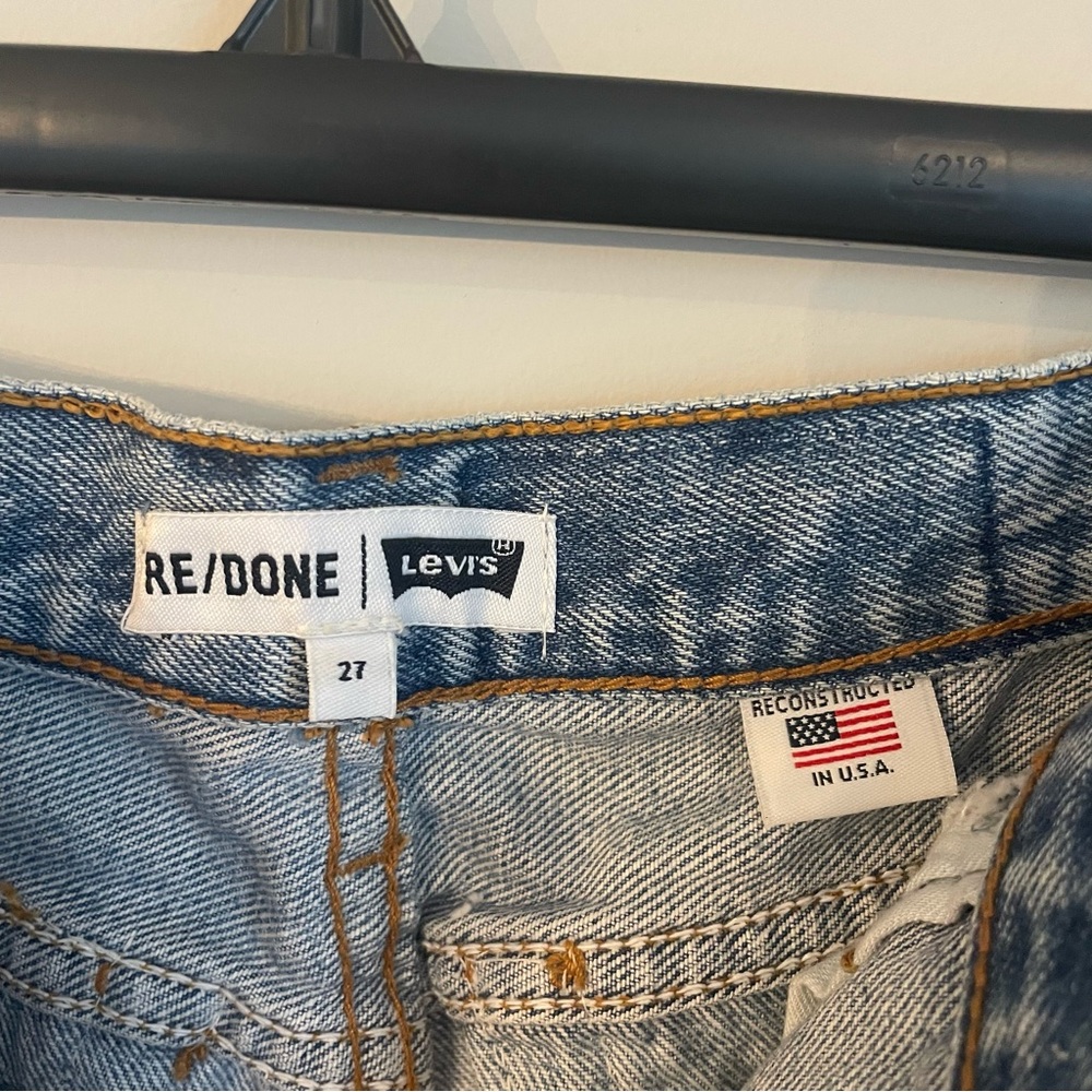 Levi's Re/Done Front Zip High Rise Denim Mini Skirt Casual - Picture 10 of 12